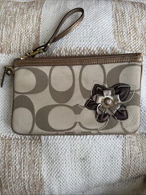 Coach Y2K Signature Floral Appliqué Wristlet